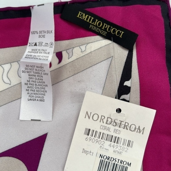 𝅺Emilio Pucci nwt bright color silk scarf abstract print - Picture 9 of 9